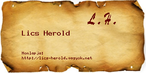 Lics Herold névjegykártya